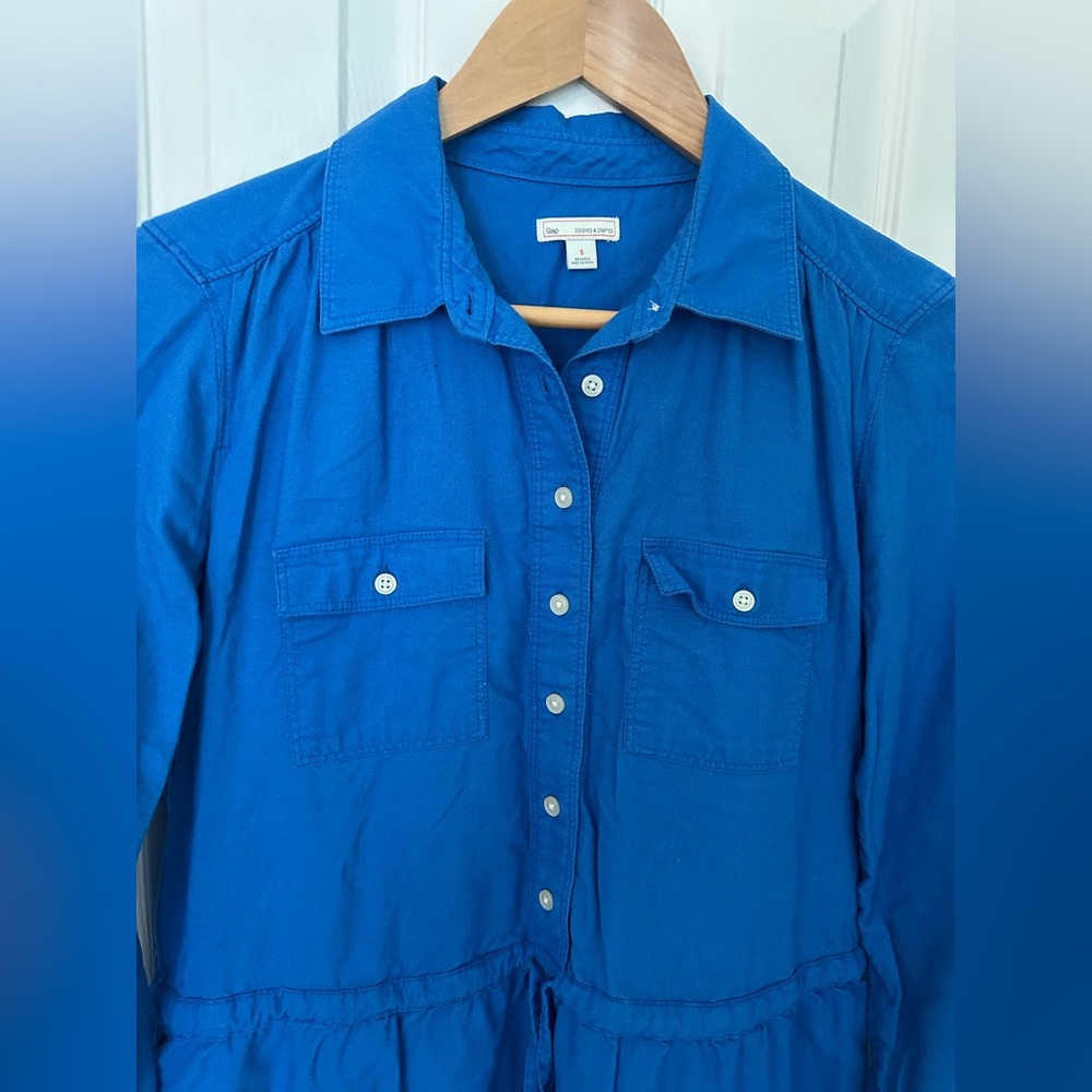GAP Vibrant Royal Blue Button-Front dress